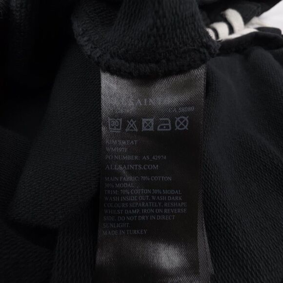 ALL SAINTS Kim Sweat Lace Up Sweatshirt Grunge Minimal Athleisure Lounge Black - Picture 8 of 9